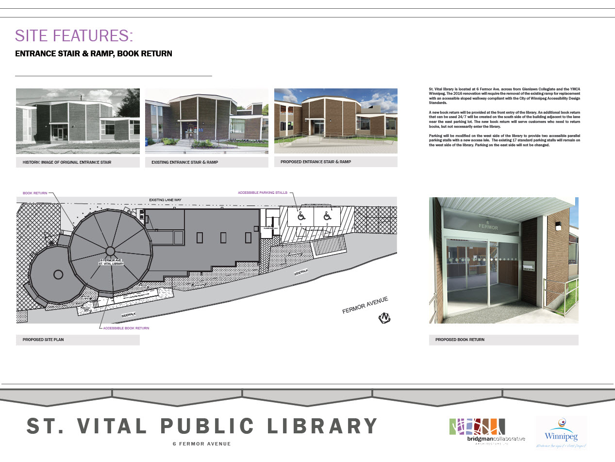 St. Vital Library Poster Boards Page 7 Site Features