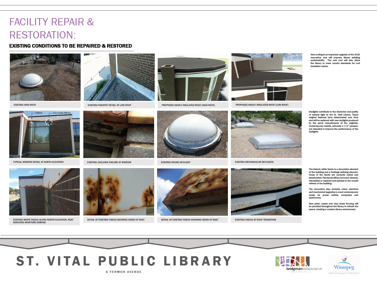 St. Vital Library Poster Boards Page 8 Repair and Restoration